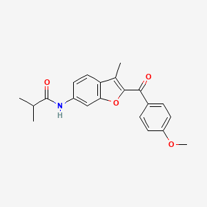 molecular formula C21H21NO4 B2493028 N-[2-(4-methoxybenzoyl)-3-methyl-1-benzofuran-6-yl]-2-methylpropanamide CAS No. 929472-09-3