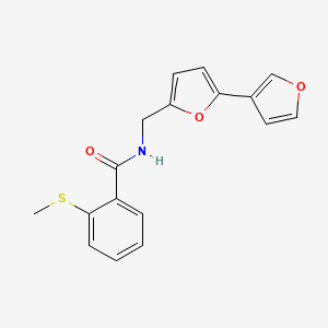 molecular formula C17H15NO3S B2493038 N-({[2,3'-bifuran]-5-yl}methyl)-2-(methylsulfanyl)benzamide CAS No. 2097931-94-5