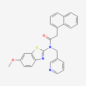molecular formula C26H21N3O2S B2493044 N-(6-methoxybenzo[d]thiazol-2-yl)-2-(naphthalen-1-yl)-N-(pyridin-3-ylmethyl)acetamide CAS No. 922646-97-7