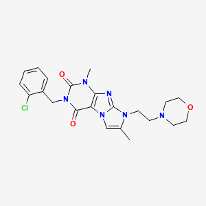 3-(2-chlorobenzyl)-1,7-dimethyl-8-(2-morpholinoethyl)-1H-imidazo[2,1-f]purine-2,4(3H,8H)-dione
