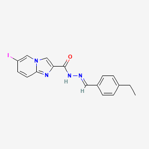 molecular formula C17H15IN4O B2493060 N'-[(1E)-(4-ethylphenyl)methylidene]-6-iodoimidazo[1,2-a]pyridine-2-carbohydrazide CAS No. 939762-08-0