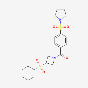 B2493122 (3-(Cyclohexylsulfonyl)azetidin-1-yl)(4-(pyrrolidin-1-ylsulfonyl)phenyl)methanone CAS No. 1797691-31-6
