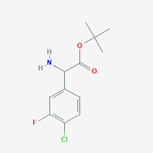 B2493254 Tert-butyl 2-amino-2-(4-chloro-3-fluorophenyl)acetate CAS No. 2248261-01-8