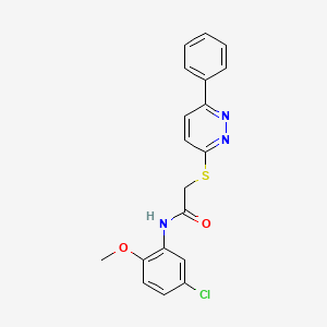 molecular formula C19H16ClN3O2S B2493317 N-(5-chloro-2-methoxyphenyl)-2-[(6-phenylpyridazin-3-yl)sulfanyl]acetamide CAS No. 921163-45-3