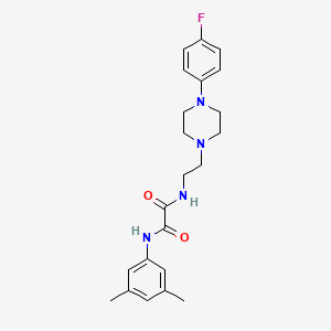 molecular formula C22H27FN4O2 B2493421 N'-(3,5-dimethylphenyl)-N-{2-[4-(4-fluorophenyl)piperazin-1-yl]ethyl}ethanediamide CAS No. 1049571-45-0