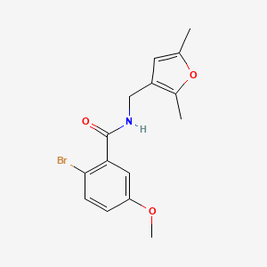 molecular formula C15H16BrNO3 B2493476 2-bromo-N-[(2,5-dimethylfuran-3-yl)methyl]-5-methoxybenzamide CAS No. 1351620-86-4