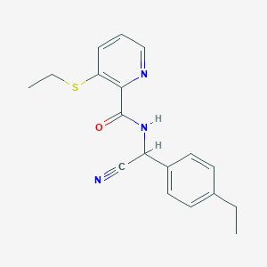 molecular formula C18H19N3OS B2493484 N-[Cyano-(4-ethylphenyl)methyl]-3-ethylsulfanylpyridine-2-carboxamide CAS No. 2418730-71-7