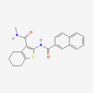 molecular formula C21H20N2O2S B2493512 N-methyl-2-(naphthalene-2-amido)-4,5,6,7-tetrahydro-1-benzothiophene-3-carboxamide CAS No. 892981-81-6