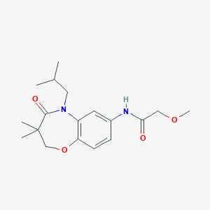 molecular formula C18H26N2O4 B2493518 N-(5-isobutyl-3,3-dimethyl-4-oxo-2,3,4,5-tetrahydrobenzo[b][1,4]oxazepin-7-yl)-2-methoxyacetamide CAS No. 921793-07-9