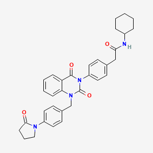 N-cyclohexyl-2-(4-(2,4-dioxo-1-(4-(2-oxopyrrolidin-1-yl)benzyl)-1,2-dihydroquinazolin-3(4H)-yl)phenyl)acetamide
