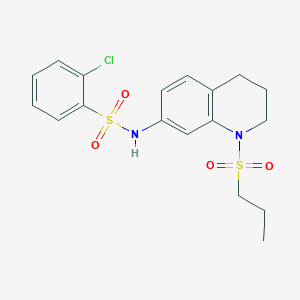2-chloro-N-(1-(propylsulfonyl)-1,2,3,4-tetrahydroquinolin-7-yl)benzenesulfonamide