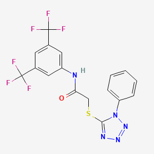 N-[3,5-bis(trifluoromethyl)phenyl]-2-(1-phenyltetrazol-5-yl)sulfanylacetamide