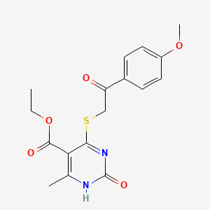 ethyl 4-[2-(4-methoxyphenyl)-2-oxoethyl]sulfanyl-6-methyl-2-oxo-1H-pyrimidine-5-carboxylate
