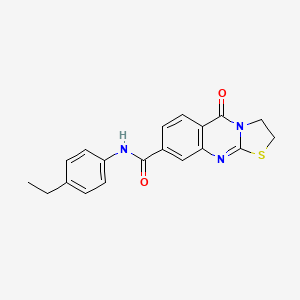 molecular formula C19H17N3O2S B2493563 N-(4-ethylphenyl)-5-oxo-2H,3H,5H-[1,3]thiazolo[2,3-b]quinazoline-8-carboxamide CAS No. 1251603-82-3