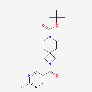 molecular formula C17H23ClN4O3 B2493589 Tert-butyl 2-(2-chloropyrimidine-5-carbonyl)-2,7-diazaspiro[3.5]nonane-7-carboxylate CAS No. 2402830-32-2