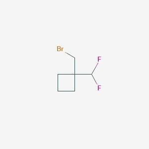 molecular formula C6H9BrF2 B2493594 1-(Bromomethyl)-1-(difluoromethyl)cyclobutane CAS No. 2080412-63-9