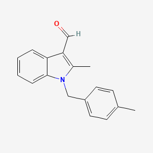 molecular formula C18H17NO B2493603 2-Methyl-1-[(4-methylphenyl)methyl]indole-3-carbaldehyde CAS No. 592550-44-2