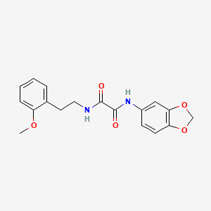 molecular formula C18H18N2O5 B2493612 N1-(benzo[d][1,3]dioxol-5-yl)-N2-(2-methoxyphenethyl)oxalamide CAS No. 941984-07-2
