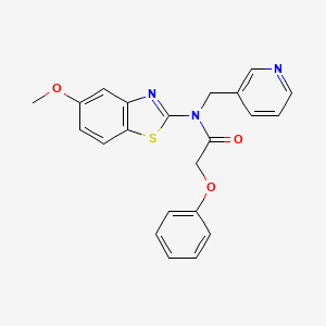 molecular formula C22H19N3O3S B2493631 N-(5-methoxy-1,3-benzothiazol-2-yl)-2-phenoxy-N-[(pyridin-3-yl)methyl]acetamide CAS No. 895415-51-7