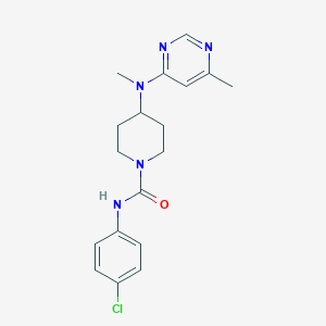 molecular formula C18H22ClN5O B2493652 N-(4-chlorophenyl)-4-[methyl(6-methylpyrimidin-4-yl)amino]piperidine-1-carboxamide CAS No. 2415552-67-7