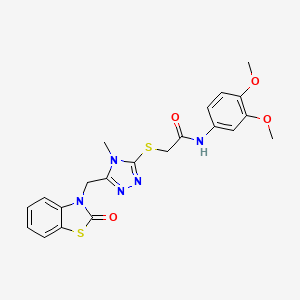 N-(3,4-dimethoxyphenyl)-2-((4-methyl-5-((2-oxobenzo[d]thiazol-3(2H)-yl)methyl)-4H-1,2,4-triazol-3-yl)thio)acetamide