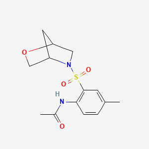 molecular formula C14H18N2O4S B2493670 N-(4-methyl-2-{2-oxa-5-azabicyclo[2.2.1]heptane-5-sulfonyl}phenyl)acetamide CAS No. 2034306-01-7