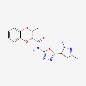 N-(5-(1,3-dimethyl-1H-pyrazol-5-yl)-1,3,4-oxadiazol-2-yl)-3-methyl-2,3-dihydrobenzo[b][1,4]dioxine-2-carboxamide