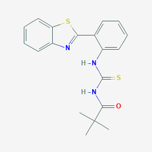molecular formula C19H19N3OS2 B249368 N-[[2-(1,3-benzothiazol-2-yl)phenyl]carbamothioyl]-2,2-dimethylpropanamide 