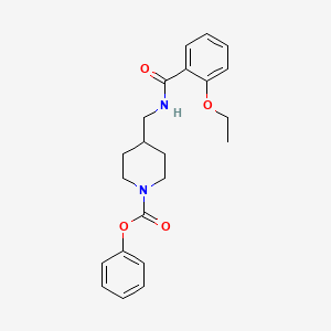 molecular formula C22H26N2O4 B2493684 Phenyl 4-((2-ethoxybenzamido)methyl)piperidine-1-carboxylate CAS No. 1235282-29-7