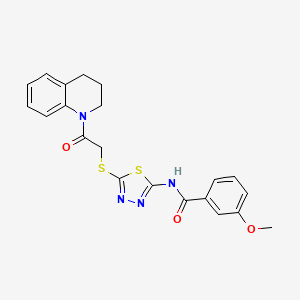 N-(5-((2-(3,4-dihydroquinolin-1(2H)-yl)-2-oxoethyl)thio)-1,3,4-thiadiazol-2-yl)-3-methoxybenzamide