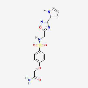 2-(4-(N-((3-(1-methyl-1H-pyrrol-2-yl)-1,2,4-oxadiazol-5-yl)methyl)sulfamoyl)phenoxy)acetamide