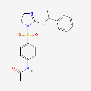 N-[4-[[2-(1-phenylethylsulfanyl)-4,5-dihydroimidazol-1-yl]sulfonyl]phenyl]acetamide