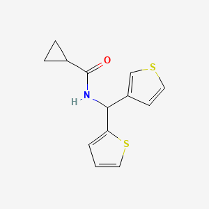 N-(thiophen-2-yl(thiophen-3-yl)methyl)cyclopropanecarboxamide