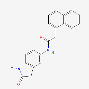 molecular formula C21H18N2O2 B2493695 N-(1-methyl-2-oxoindolin-5-yl)-2-(naphthalen-1-yl)acetamide CAS No. 921838-20-2