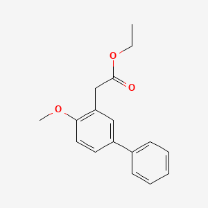 molecular formula C17H18O3 B2493711 Ethyl 2-{4-methoxy-[1,1'-biphenyl]-3-YL}acetate CAS No. 1397223-80-1