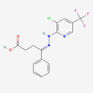 (4E)-4-{2-[3-chloro-5-(trifluoromethyl)pyridin-2-yl]hydrazin-1-ylidene}-4-phenylbutanoic acid