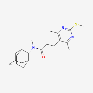 molecular formula C21H31N3OS B2493753 N-(adamantan-2-yl)-3-[4,6-dimethyl-2-(methylsulfanyl)pyrimidin-5-yl]-N-methylpropanamide CAS No. 1281073-09-3