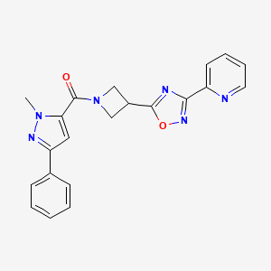 (1-methyl-3-phenyl-1H-pyrazol-5-yl)(3-(3-(pyridin-2-yl)-1,2,4-oxadiazol-5-yl)azetidin-1-yl)methanone