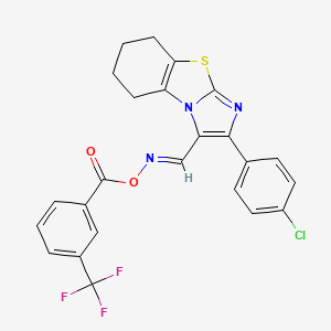 2-(4-Chlorophenyl)-3-[({[3-(trifluoromethyl)benzoyl]oxy}imino)methyl]-5,6,7,8-tetrahydroimidazo[2,1-b][1,3]benzothiazole