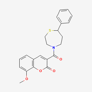 8-methoxy-3-(7-phenyl-1,4-thiazepane-4-carbonyl)-2H-chromen-2-one