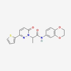 N-(2,3-dihydrobenzo[b][1,4]dioxin-6-yl)-2-(6-oxo-3-(thiophen-2-yl)pyridazin-1(6H)-yl)propanamide
