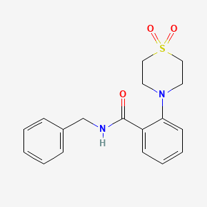 N-benzyl-2-(1,1-dioxo-1lambda~6~,4-thiazinan-4-yl)benzenecarboxamide