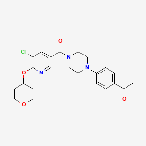 1-(4-(4-(5-chloro-6-((tetrahydro-2H-pyran-4-yl)oxy)nicotinoyl)piperazin-1-yl)phenyl)ethanone