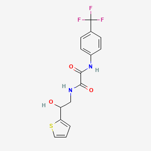 molecular formula C15H13F3N2O3S B2493778 N-[2-hydroxy-2-(thiophen-2-yl)ethyl]-N'-[4-(trifluoromethyl)phenyl]ethanediamide CAS No. 1351642-46-0