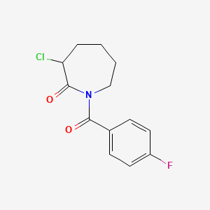 B2493792 3-Chloro-1-(4-fluorobenzoyl)azepan-2-one CAS No. 1623-92-3; 356569-51-2
