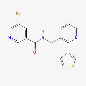 5-bromo-N-((2-(thiophen-3-yl)pyridin-3-yl)methyl)nicotinamide