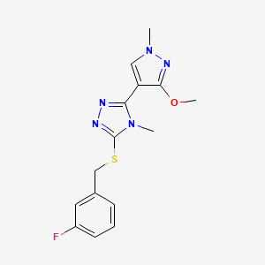 3-((3-fluorobenzyl)thio)-5-(3-methoxy-1-methyl-1H-pyrazol-4-yl)-4-methyl-4H-1,2,4-triazole