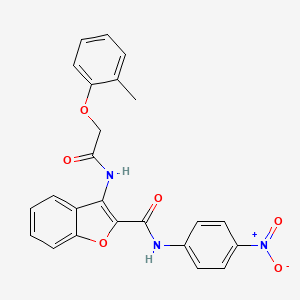 N-(4-nitrophenyl)-3-(2-(o-tolyloxy)acetamido)benzofuran-2-carboxamide