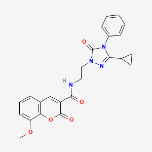 N-(2-(3-cyclopropyl-5-oxo-4-phenyl-4,5-dihydro-1H-1,2,4-triazol-1-yl)ethyl)-8-methoxy-2-oxo-2H-chromene-3-carboxamide