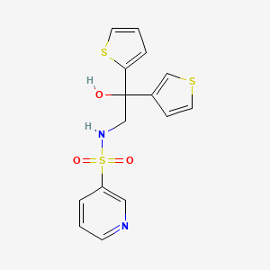 N-(2-hydroxy-2-(thiophen-2-yl)-2-(thiophen-3-yl)ethyl)pyridine-3-sulfonamide